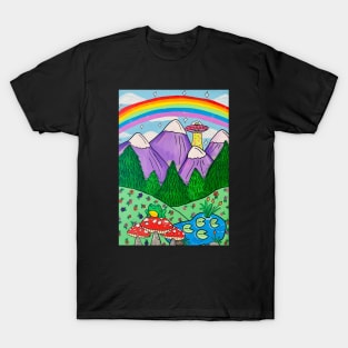 Bob Ross Inspired Trippy Scene T-Shirt